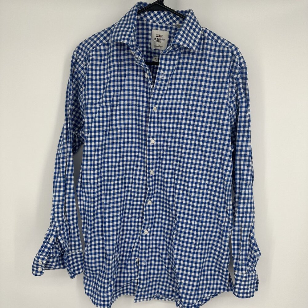 Ben Sherman Men's Blue Plaid Button Down Shirt Size 16 32-33